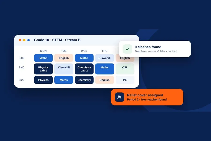 CBC Timetabling System screenshot