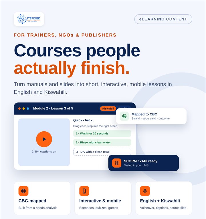 eLearning Content Development: Courses people actually finish.