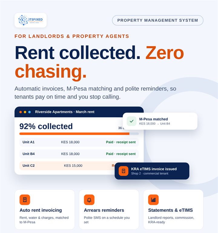 Property Management System: Rent collected. Zero chasing.